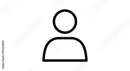 Simple Outline Icon Representing a Person or User Profile.