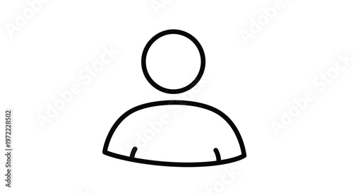 Simple Outline Icon Representing a Person or User Profile.
