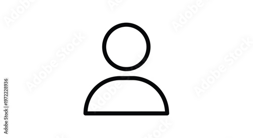 Simple Outline Icon Representing a Person or User Profile.
