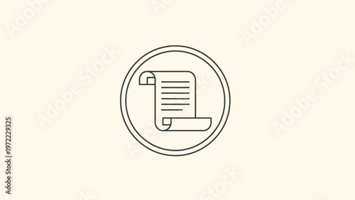 Simple Scroll Icon Depicting a Document or Important Information.