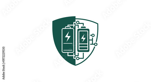 Shield Icon Representing Battery Protection and Energy Security.