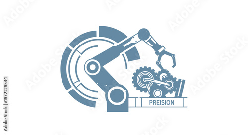 Precision Engineering - Robotic Arm and Gears Depicting Technical Accuracy.