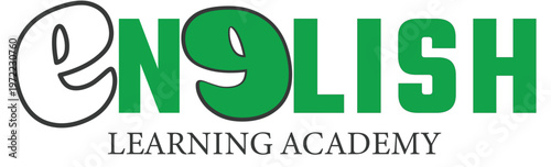 english courses logo. Learning, study, knowledge, education icon. Institute, college logo. Drawing, sketching academy icon. vector illustration.