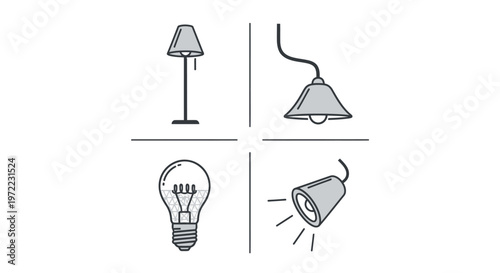Light Bulb and Lamp Illustrations.