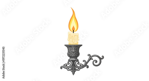 Ornate Metal Wall Mounted Candle Holder.