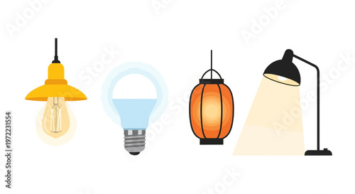 Four Different Types of Lamps.