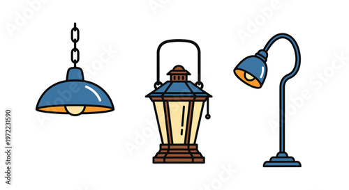 Three Different Types Of Lamps.