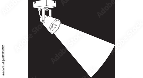 Spotlight Shining Bright Light Beam.