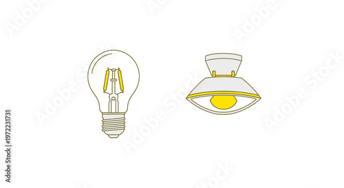 Light Bulb and Eye Illustration.