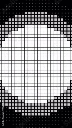 Animation halftone transition on transparent background pixels graphic reveal wipe effect