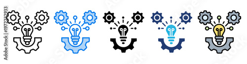 Implementation icon set multiple style collection