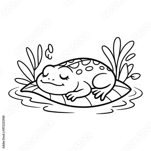 A content cat lounging peacefully on a sunlit windowsill isolated on white background, Vector