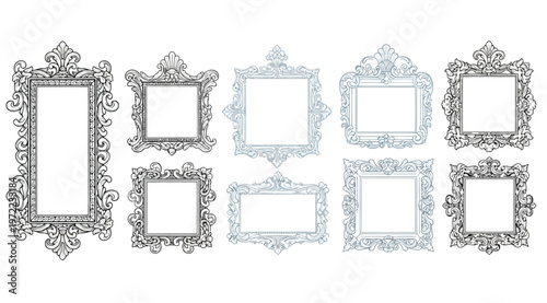 Set of vintage ornate picture frames