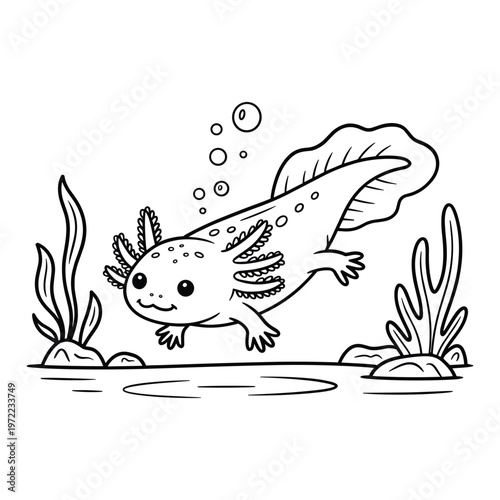 A beagle puppy happily playing with a water hose in the yard isolated on white background, Vector