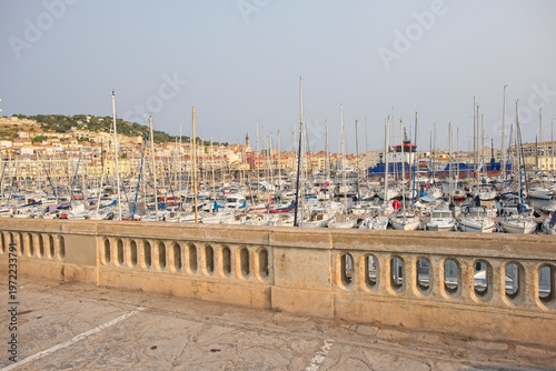 The port of Sète in southern France in the morning light