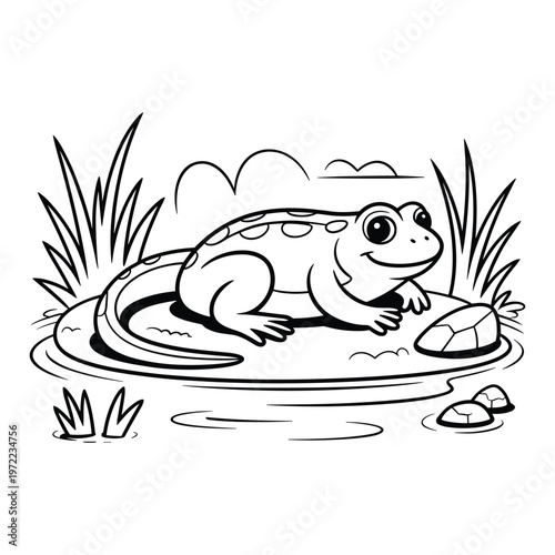 A content and cheerful porcupine enjoying a moment of relaxation isolated on white background, Vector