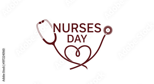 Nurses day graphic featuring a stethoscope forming a heart shape