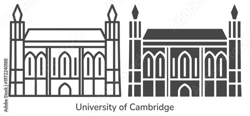 Cambridge education campus outline set icon