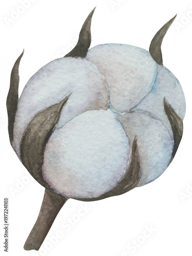 Hand drawn watercolor knitting and sewing elements set. A ball of yarn, crochet, thread, handcraft supplies, sewing, embroidering. Handmade and hobby supplies in blue, beige and pink colors. Vintage