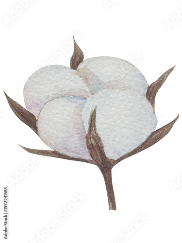 Hand drawn watercolor knitting and sewing elements set. A ball of yarn, crochet, thread, handcraft supplies, sewing, embroidering. Handmade and hobby supplies in blue, beige and pink colors. Vintage