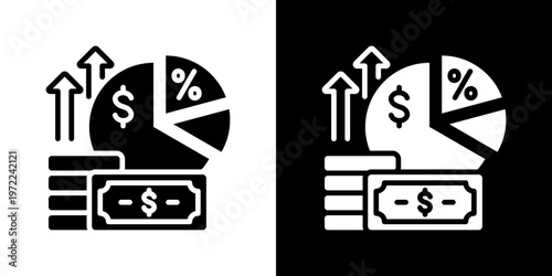 Profit Margin Icon Set Vector Collection Isolated In Black And White