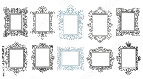 Set of vintage ornate picture frames