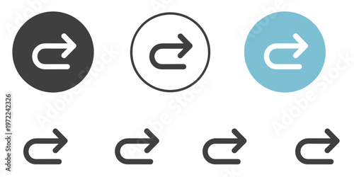 Refresh and Repeat Arrow Icons Set with Reload Loop Symbols Minimal Vector Collection