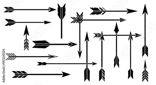 arrow Black arrows, directional icons, vector graphics, symbol set isolated on White Background vactor EPS