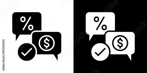 Negotiation Icon Set Vector Collection Isolated In Black And White