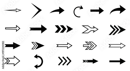 arrow Black arrows, directional icons, vector graphics, symbol set isolated on White Background vactor EPS