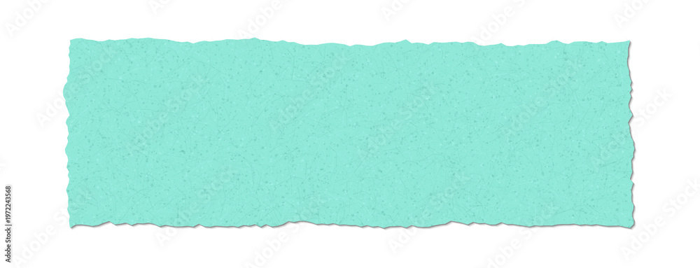 Fototapeta premium Torn cyan paper background with rough edges on black