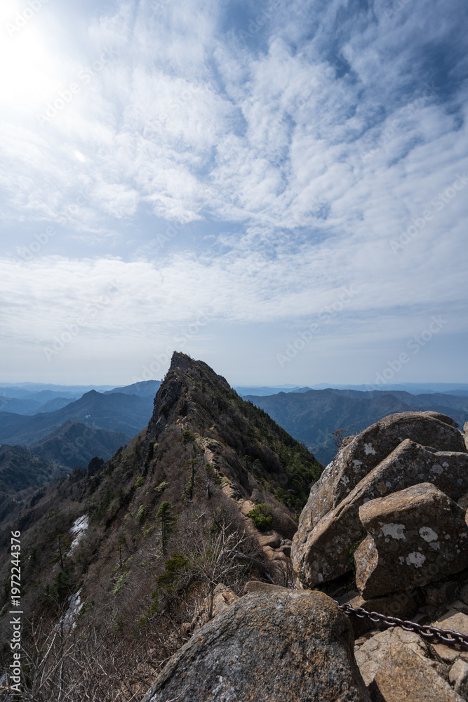 Obraz premium Climbing Mt. Ishizuchi, Ehime, Japan