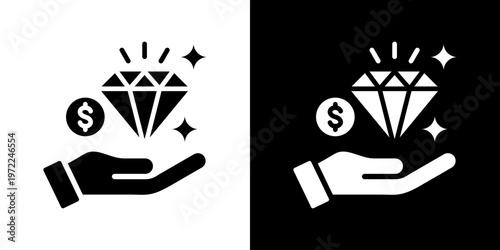 Value Icon Set Vector Collection Isolated In Black And White
