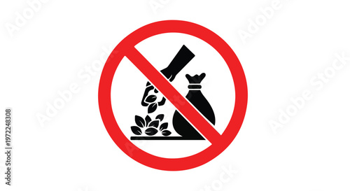 Prohibition sign showing no littering or dumping of garbage and waste in natural green spaces