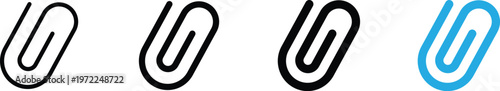 Set of paperclip icons in different styles
