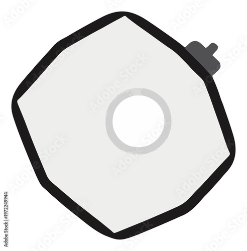 Minimalist softbox lighting line art icon. Generative AI