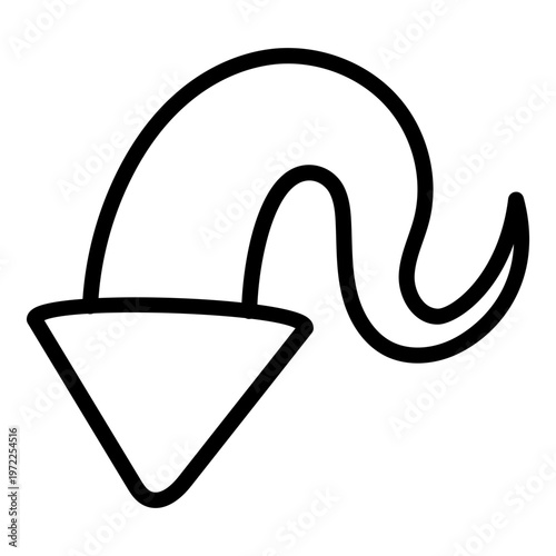 Turn down arrow, editable vector 