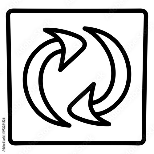 An icon design of reversible arrows isolated on white background 