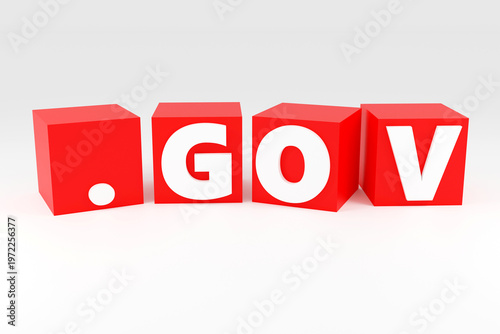 3d render sign government purple glass text and light background. Simple minimalism concept