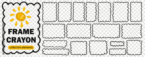 Box uneven chalk for scallop square cadre and frame line crayon.