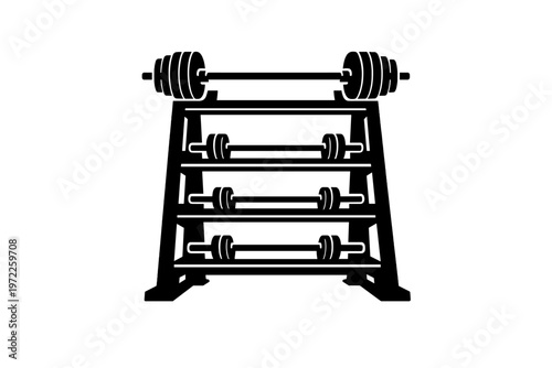 Silhouette barbell and dumbbell rack for gym workouts and strength training