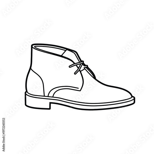 A simple line drawing of a single leather dress shoe with laces