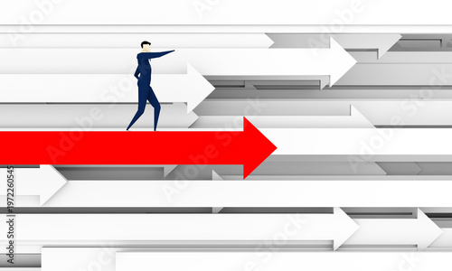 Business people and successful arrows for career success and economic development