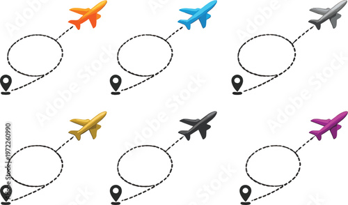Airplane Icon Set Vector