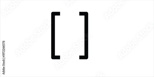 Minimalist black brackets on white background for design projects