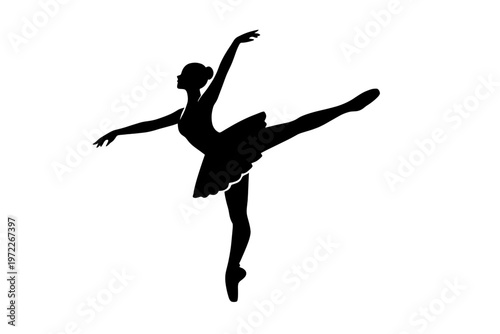 Female ballet dancer in graceful pose