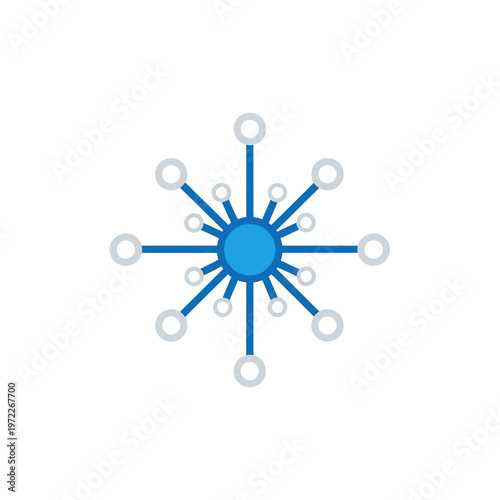 Contemporary digital network icon symbolizing abstract data connections, technological innovation, and system architecture