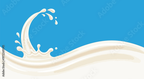 Splash of milk on blue background.