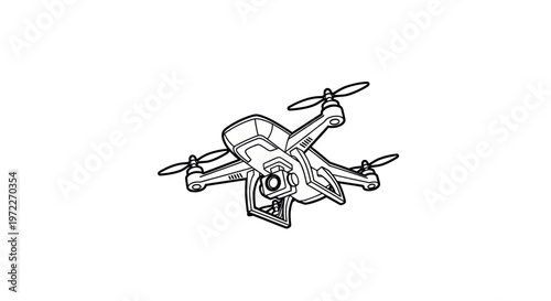 Drone Illustration - Quadcopter with Camera