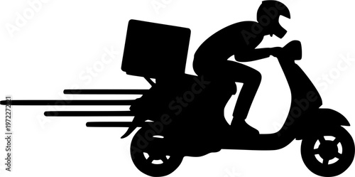 Delivery Scooter with Large Rear Box for Food and Goods